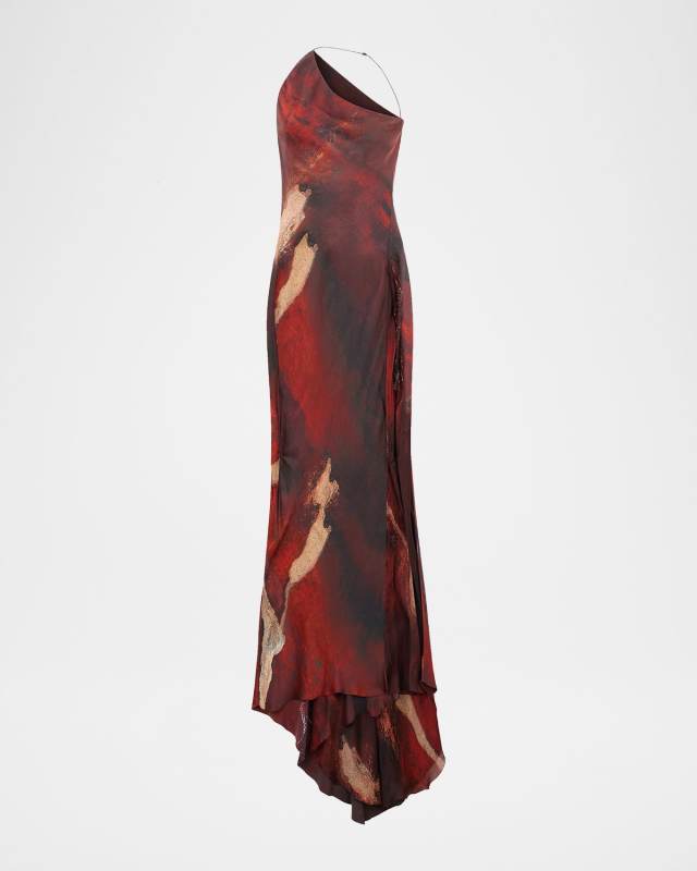 Al Fresco Printed Backless Trumpet Gown